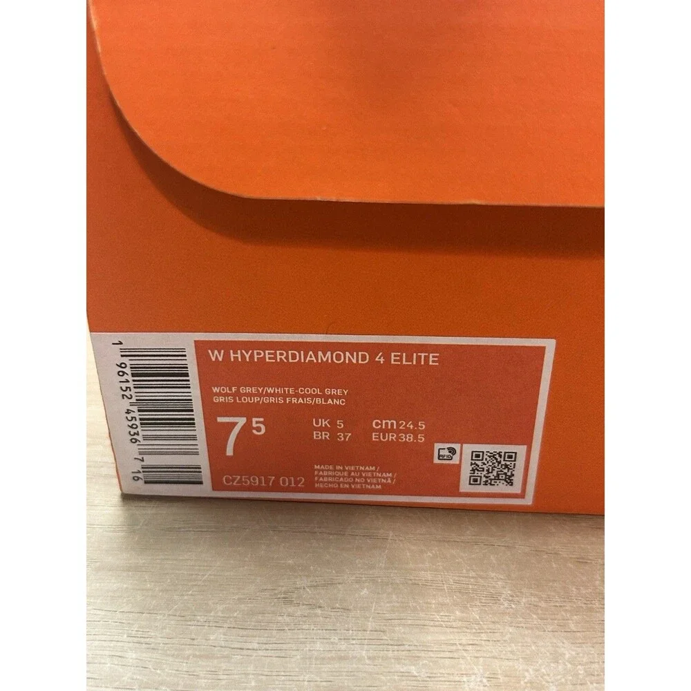 Nike Hyperdiamond 4 React Metal Softball Cleats Gray Women's 7.5